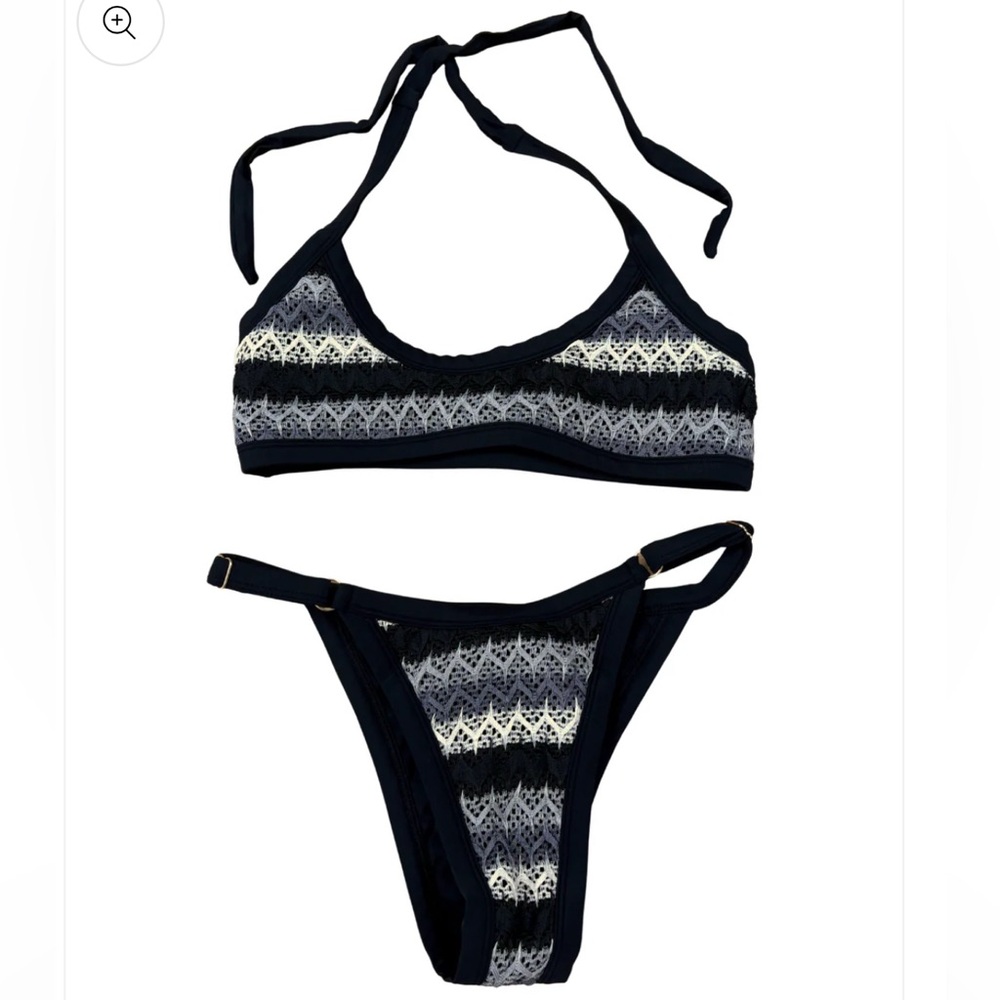 Strawberry Milk Mob Black and White Bikini